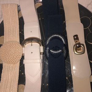 Group of (4)  Cute Vintage Fashion belts with elastic